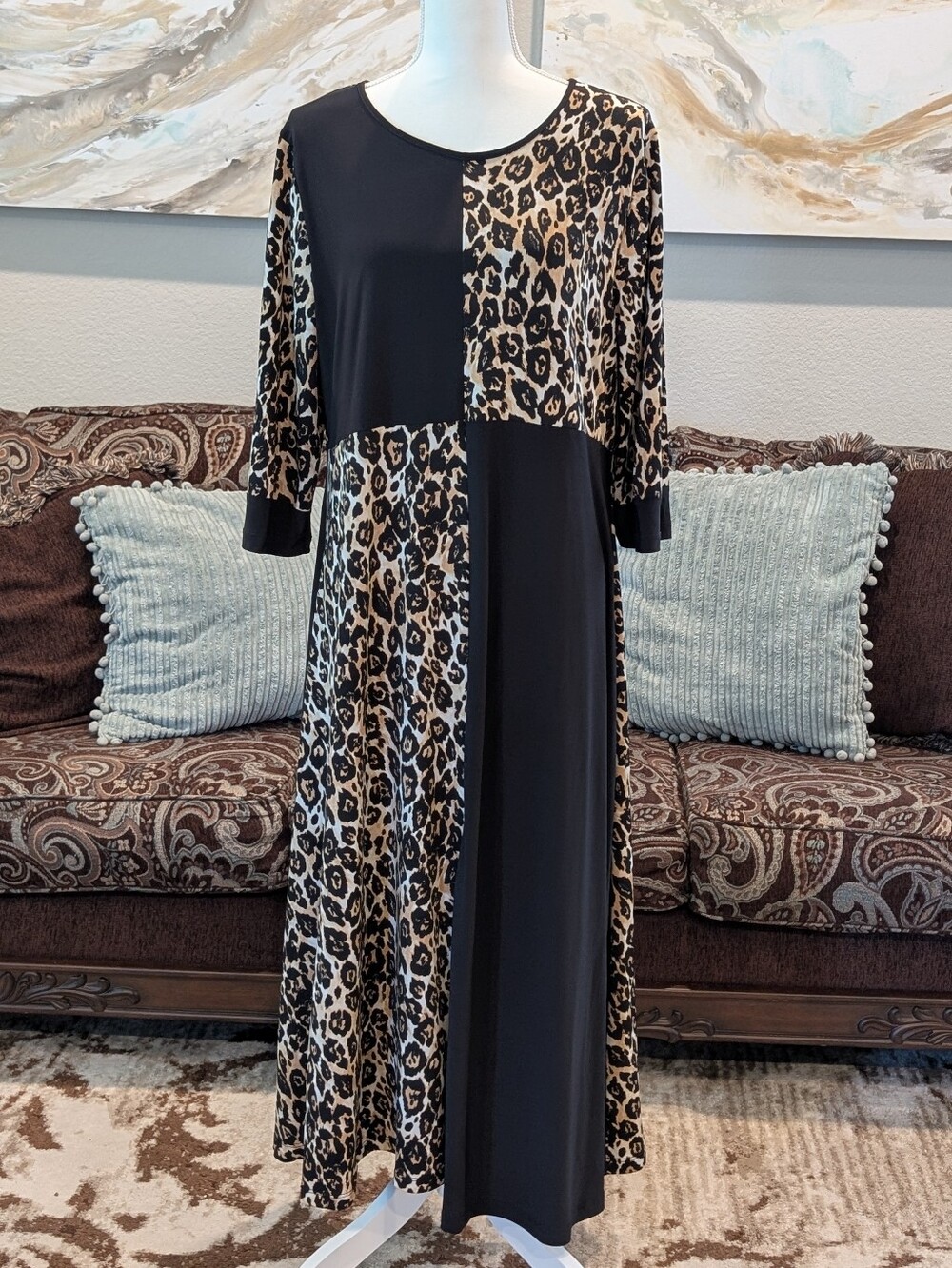 Black and Leopard Print Dress
